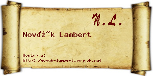 Novák Lambert névjegykártya