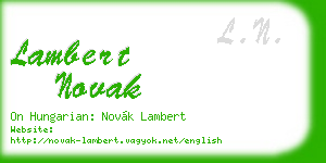 lambert novak business card