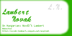 lambert novak business card